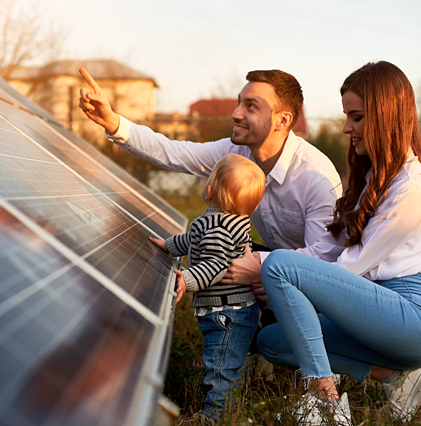 Sistema de painéis solares instalado